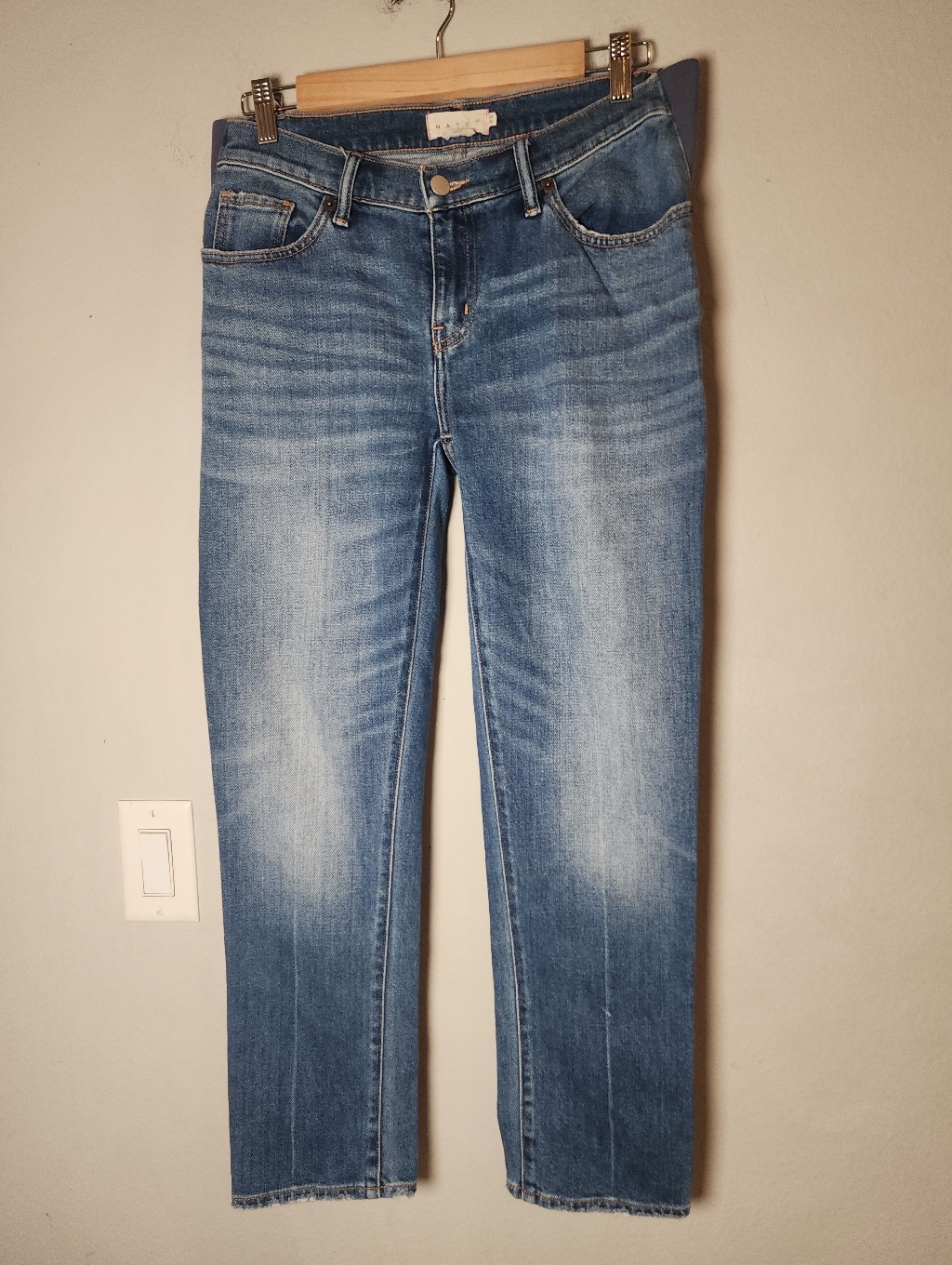 Hatch Maternity Jeans Women's Size 25 (Runs Big?) Boyfriend Straight Crop